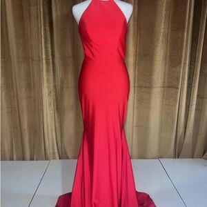 Sherri Hill Red Halter Prom Gown